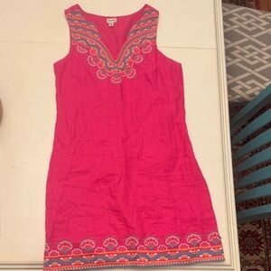Hatley Pink Sleeveless Dress with Embroidered Details